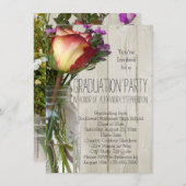 Mason Jar Blume Graduation Party Einladung (Vorne/Hinten)