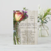 Mason Jar Blume Graduation Party Einladung (Stehend Vorderseite)