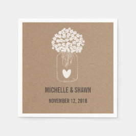 Mason Jar Blume Niedlich Heart Country Wedding Serviette