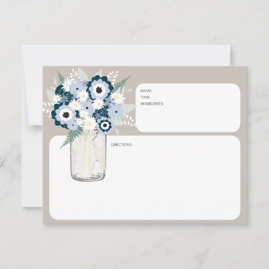 Mason Jar Blume Rezept Card (Vorderseite)