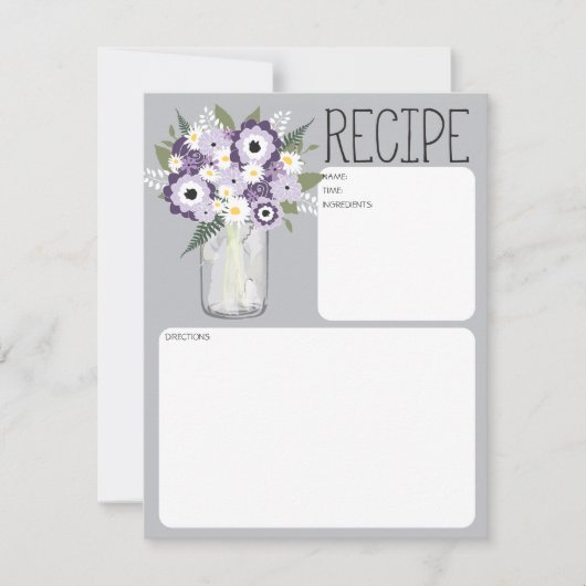 Mason Jar Blume Rezept Card (Vorderseite)