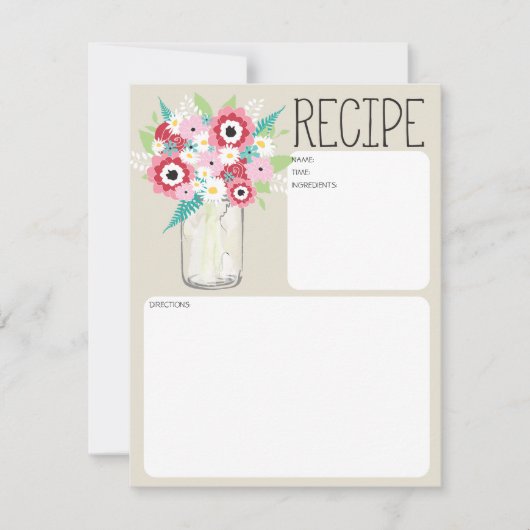 Mason Jar Blume Rezept Card (Vorderseite)