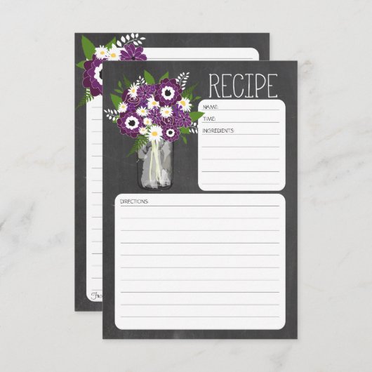 Mason Jar Blume Rezept Card (Vorne/Hinten)