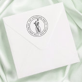 Mason Jar & Blume Rundname & Rücksendeadresse Permastempel