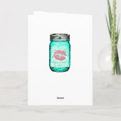 Mason Jar Blume und Schmetterling küssen niedlich Karte (Rückseite)