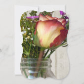 Mason Jar Blume Vintag Rustikales Brautparty Einladung (Rückseite)