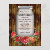 Mason Jar Blume Wreath Brautparty Einladungspostkarte (Vorderseite)