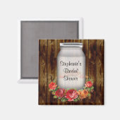 Mason Jar Blume Wreath Brautparty Magnet (Vorderseite/Rückseite)
