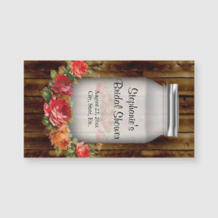 Mason Jar Blume Wreath Brautparty Magnetkarte