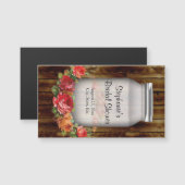 Mason Jar Blume Wreath Brautparty Magnetkarte (Vorne/Hinten)
