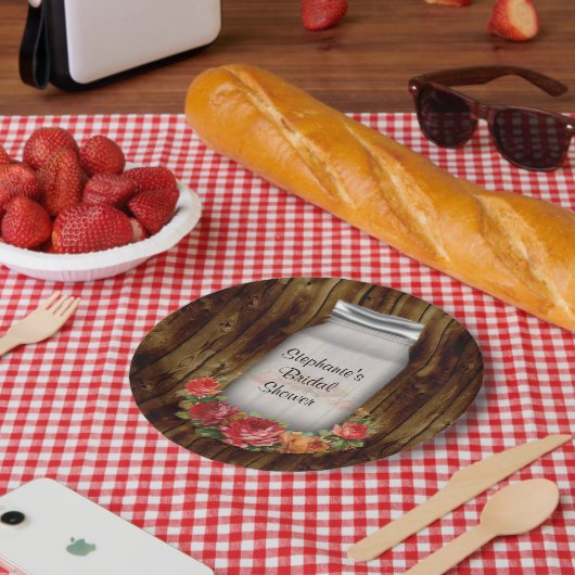 Mason Jar Blume Wreath Brautparty Pappteller (Picknick)