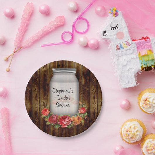 Mason Jar Blume Wreath Brautparty Pappteller (Party)