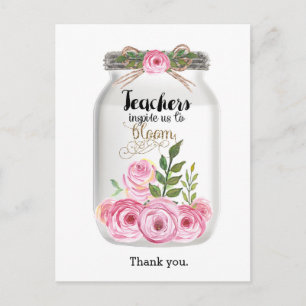 Mason Jar Blumen Danke Lehrer Postkarte