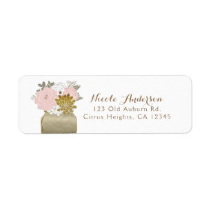 Mason Jar Blumen Rustikale Blumen Pink & Gold Chic