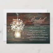 Mason Jar blumengeschmückte Brautdusche Einladung (Vorderseite)
