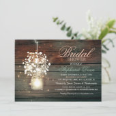 Mason Jar blumengeschmückte Brautdusche Einladung (Stehend Vorderseite)