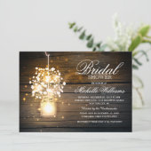 Mason Jar blumengeschmückte Brautdusche Einladung (Stehend Vorderseite)