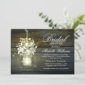 Mason Jar blumengeschmückte Brautdusche Einladung (Stehend Vorderseite)
