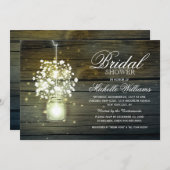 Mason Jar blumengeschmückte Brautdusche Einladung (Vorne/Hinten)