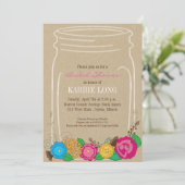 Mason Jar Bridal Dusche Einladung (Stehend Vorderseite)