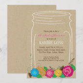 Mason Jar Bridal Dusche Einladung (Vorne/Hinten)