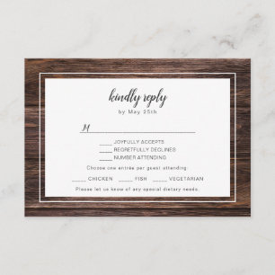 Mason jar burgundy Hochzeit RSVP + Entree choice Karte