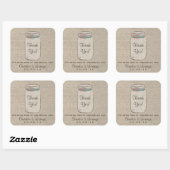 Mason Jar Burlap Rustic Wedding Sticker (Blatt)
