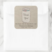 Mason Jar Burlap Rustic Wedding Sticker (Tasche)
