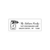 Mason Jar Calligraphy Address Family Handschriftli Permastempel (Design)
