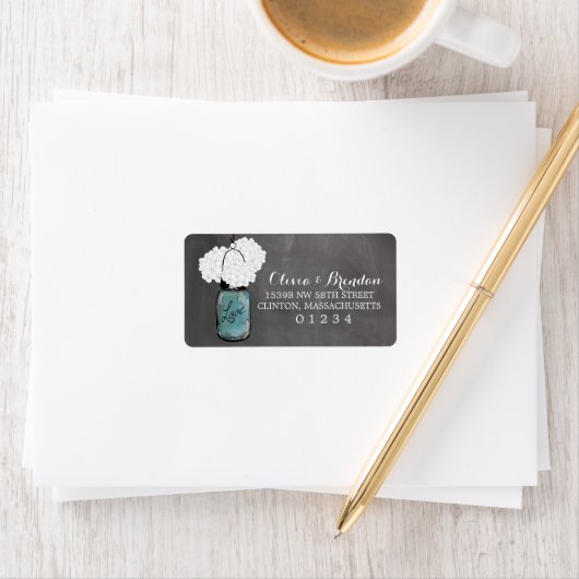 Mason Jar Chalkboard | Anschrift Adressaufkleber (Insitu)