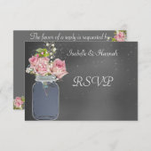 Mason Jar, Chalkboard, Lesbische RSVP-Karte für Ho RSVP Karte (Vorne/Hinten)