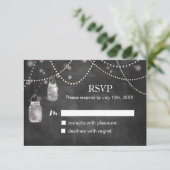 Mason Jar Chalkboard RSVP Cards (Stehend Vorderseite)