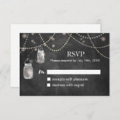 Mason Jar Chalkboard RSVP Cards (Vorne/Hinten)