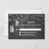 Mason Jar Chalkboard RSVP Cards Karte (Vorderseite)