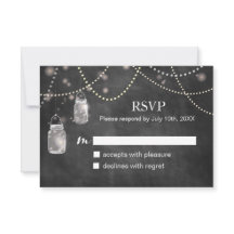 Mason Jar Chalkboard RSVP Cards