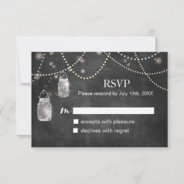 Mason Jar Chalkboard RSVP Cards Karte