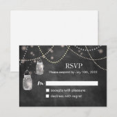 Mason Jar Chalkboard RSVP Cards Karte (Vorne/Hinten)