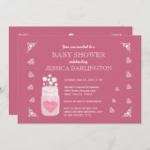 Mason Jar Chalkboard Rustic Baby Shower A01E Einladung (Vorne/Hinten)