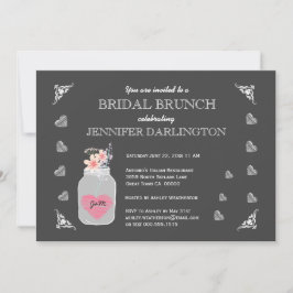 Mason Jar Chalkboard Rustic Bridal Brunch A01D Einladung