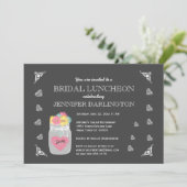 Mason Jar Chalkboard Rustic Bridal Luncheon A01C Einladung (Stehend Vorderseite)