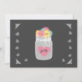 Mason Jar Chalkboard Rustic Bridal Luncheon A01C Einladung (Rückseite)