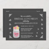 Mason Jar Chalkboard Rustic Bridal Luncheon A01C Einladung (Vorne/Hinten)