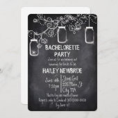 Mason Jar Chalkboard Rustikaler Junggeselinnen-Abs Einladung (Vorne/Hinten)