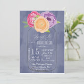 Mason Jar Chalkboard Sip und sehen Einladung (Stehend Vorderseite)