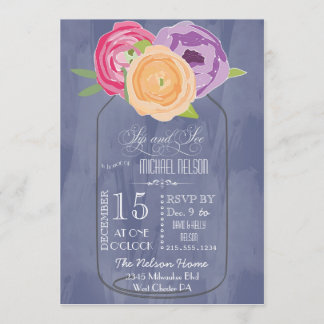 Mason Jar Chalkboard Sip und sehen Einladung