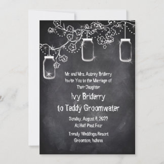 Mason Jar Chalkboard String Lights Rustische Hochz Einladung