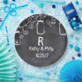 Mason Jar Chalkboard String Lights Rustische Hochz Pappteller (Party)
