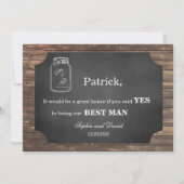 Mason Jar Chalkoard wirst du mein Trauzeuge sein? Einladung (Rückseite)