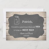 Mason Jar Chalkoard wirst du mein Trauzeuge sein? Einladung (Rückseite)