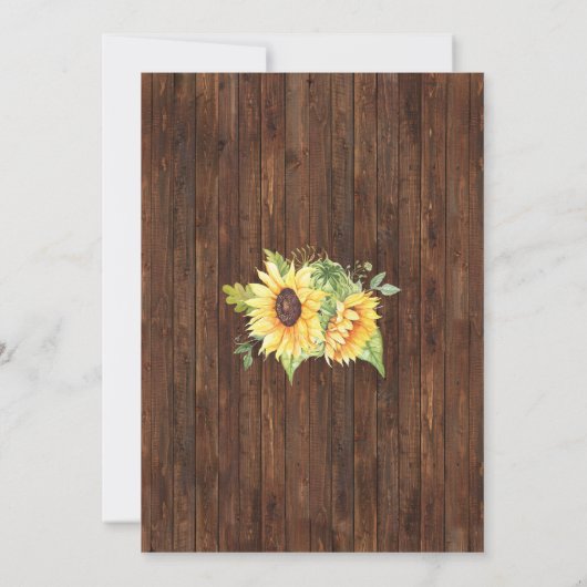 Mason Jar Country chic Genie offenbaren Sonnenblum Einladung (Rückseite)